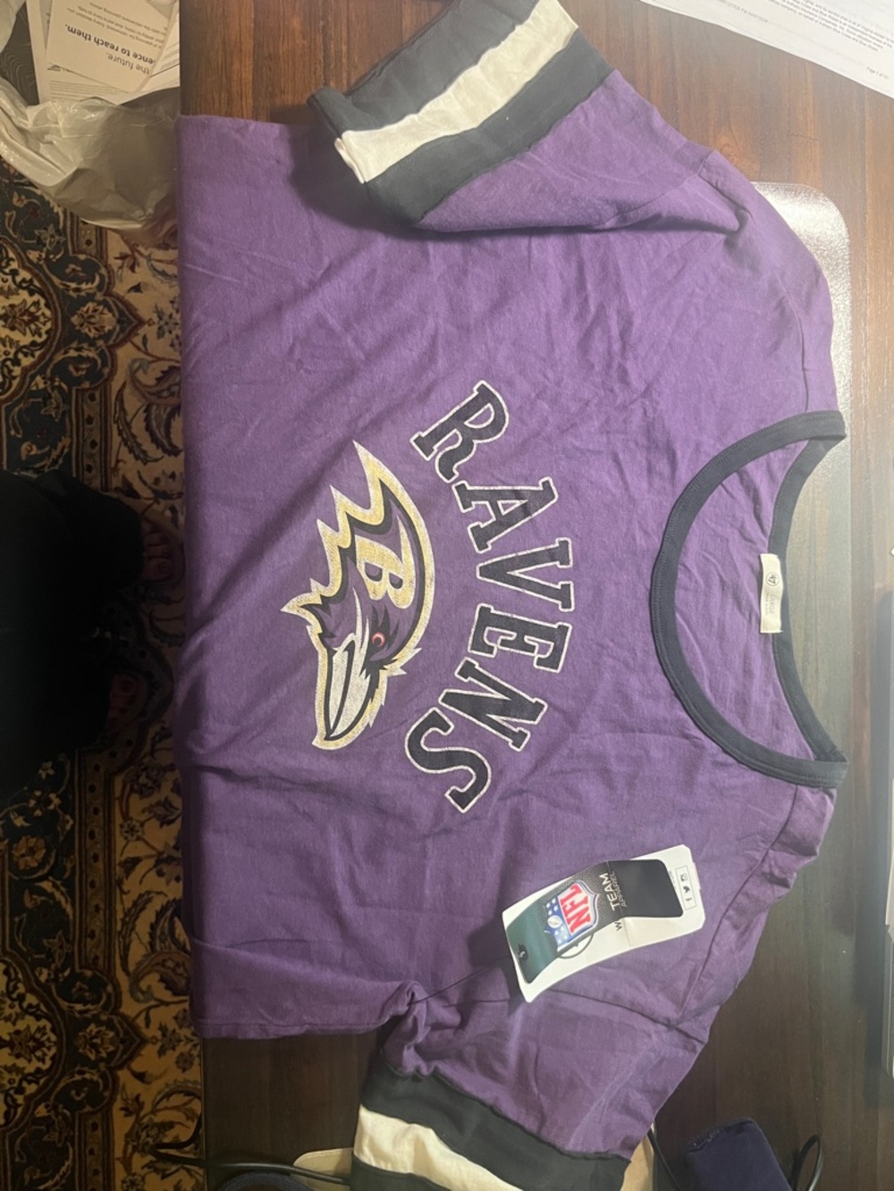 NFL Baltimore Ravens Purple and Black Logo Tee